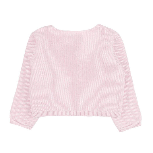 Rosafarbene Strickjacke