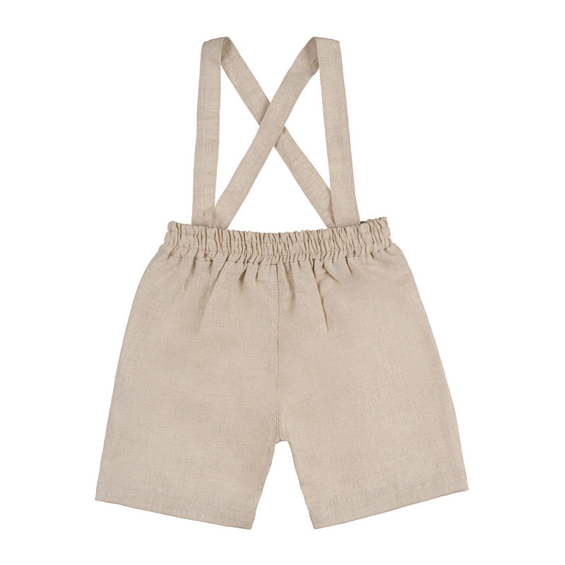 Beige Shorts mit Hosenträgern