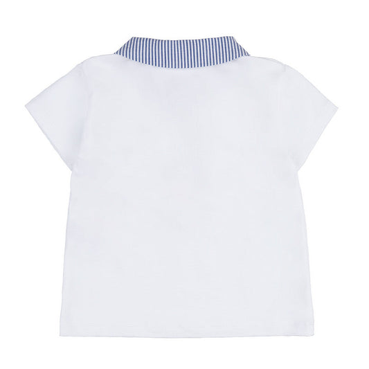 T-shirt camicia con culotte blu a righe