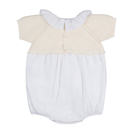 Pagliaccetto off-white con pettorina