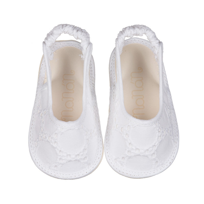 Slingback bianche in sangallo