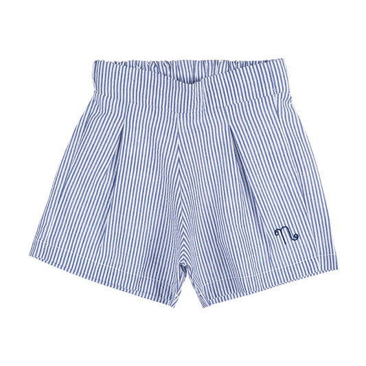 Blaue gestreifte Shorts