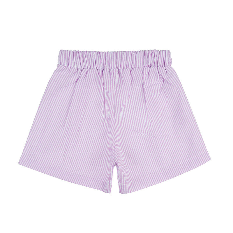 Shorts a righe lilla