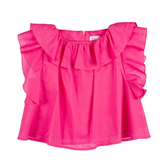 Blusa fucsia con frappe