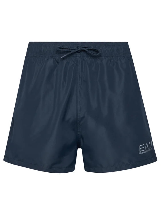EA7 Emporio Armani Costume Boxer Uomo Blu Argento Logo - 7M001677 AF13019 MB010