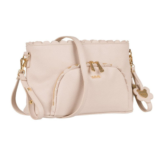 Beige Wickeltasche