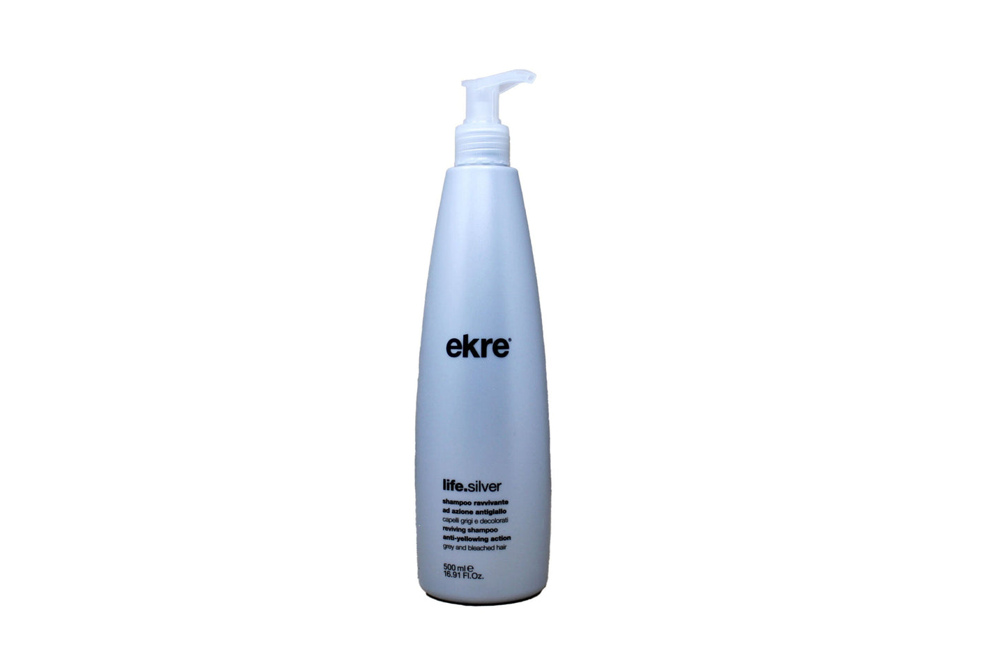 Ekre Life Silver Shampoo Ravvivante Ad Azione Antigiallo Per Capelli Grigi E Decolorati 500 ml