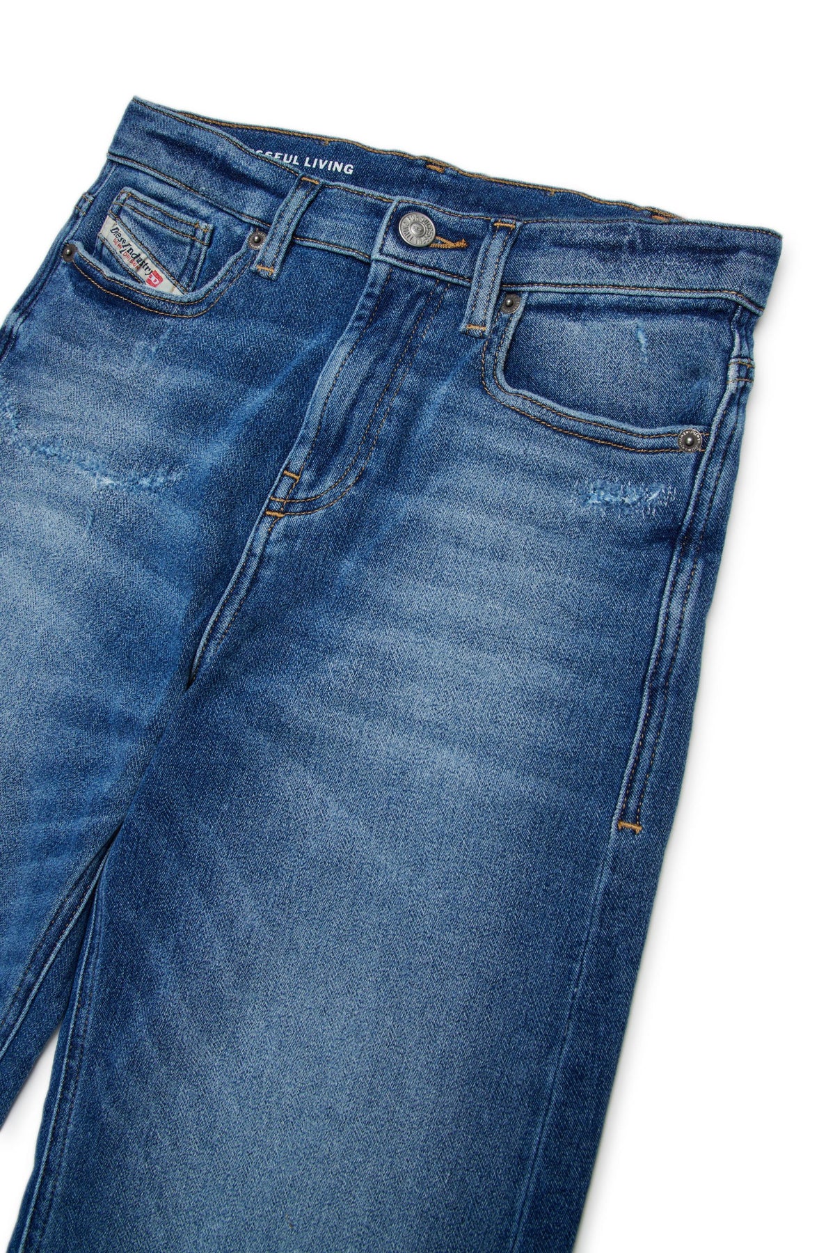 Diesel jeans bambina a palazzo D Argix lavaggio blu