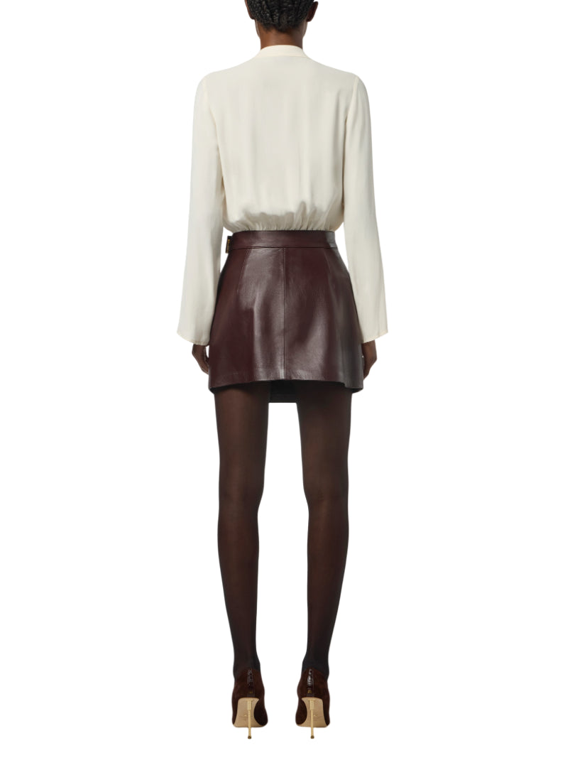 Elisabetta Franchi body in georgette manica lunga panna