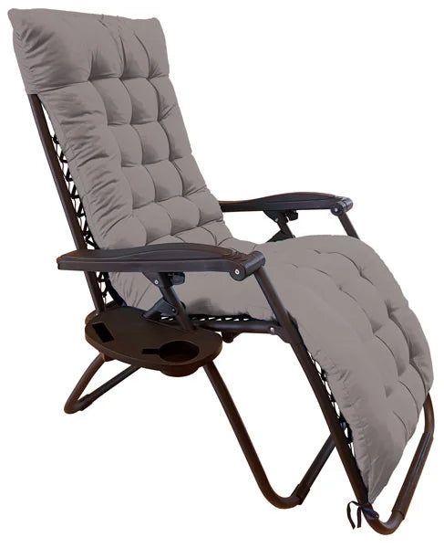 Gepolsterter Relaxliegestuhl aus Stahl – Padding Virtus, Grau