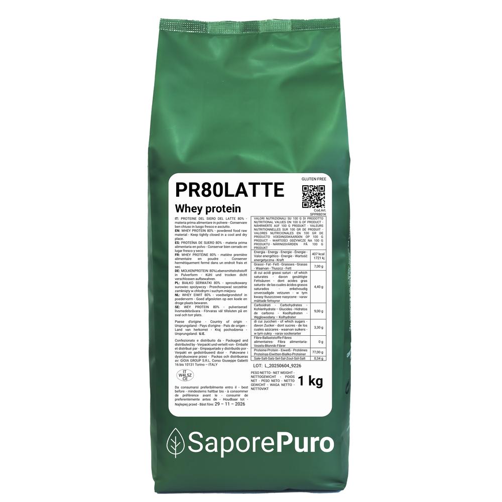 PR80 - Proteine del Siero del Latte 80% (Whey) - 1Kg