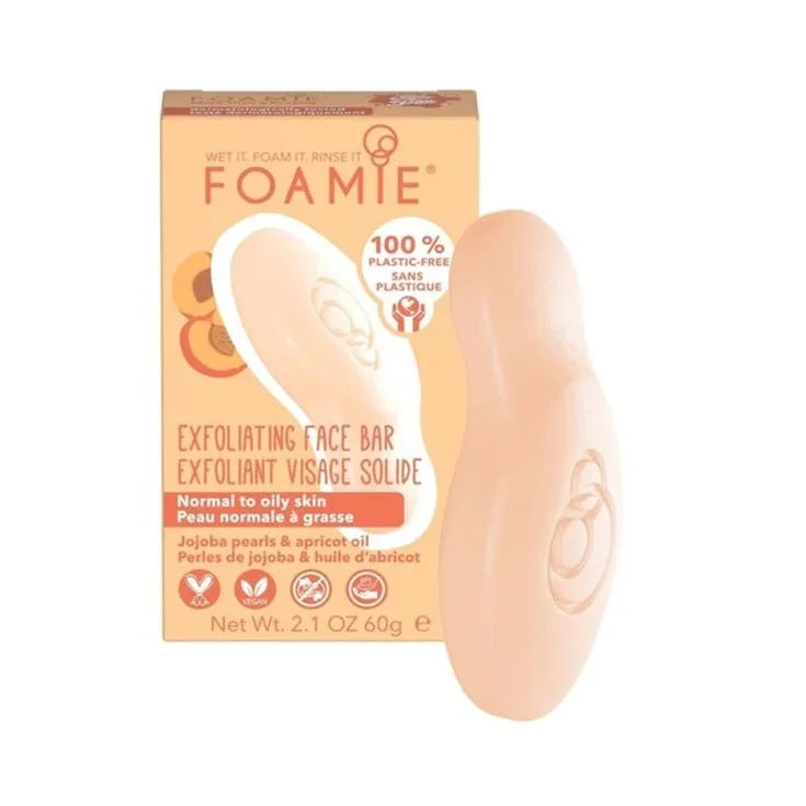 Foamie Sapone Solido Esfoliante Per Il Viso Per Pelli Normali E Grasse More Than A Peeling Con Jojoba E Olio DI Albicocca 60 gr