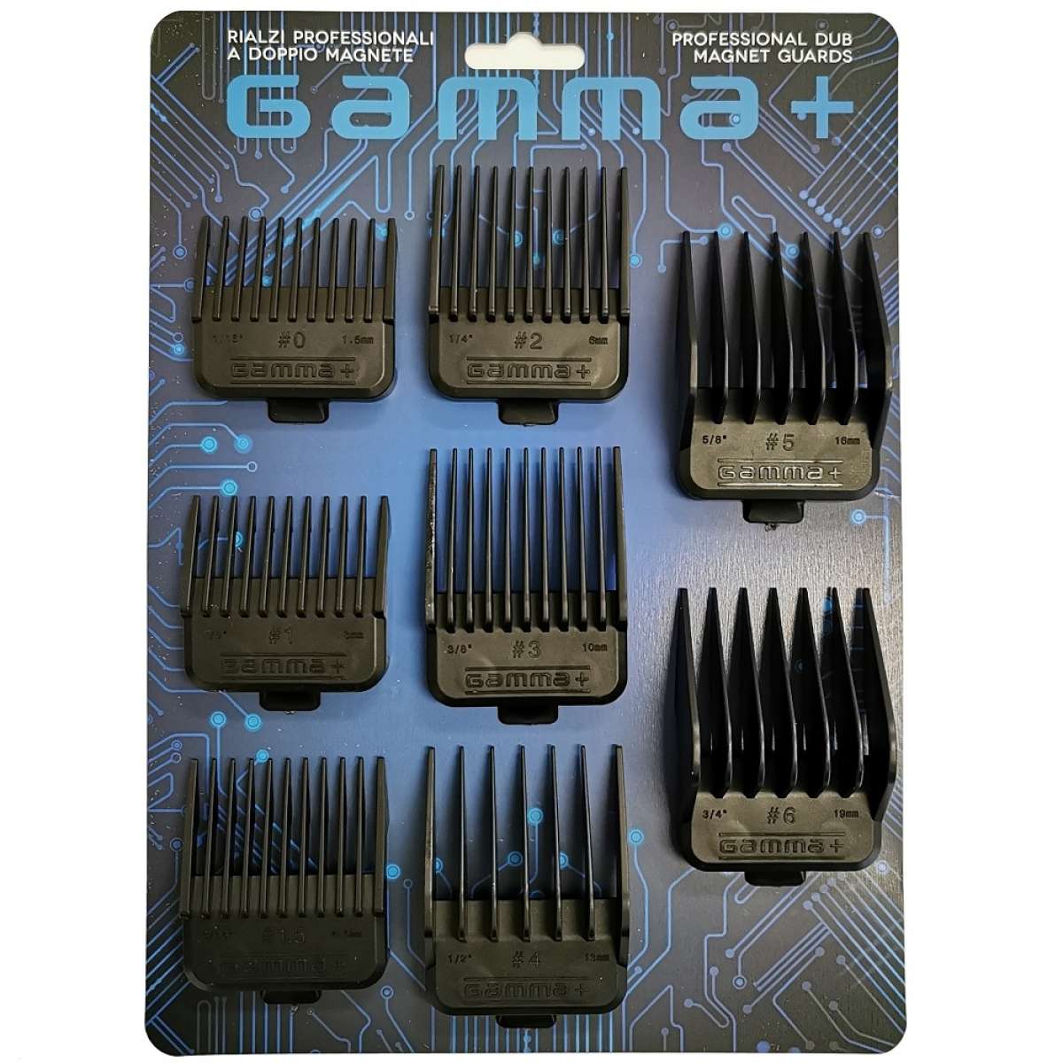 GammaPiù Professionelle Aufsteckkämme mit Doppelmagnet im 8er-Set