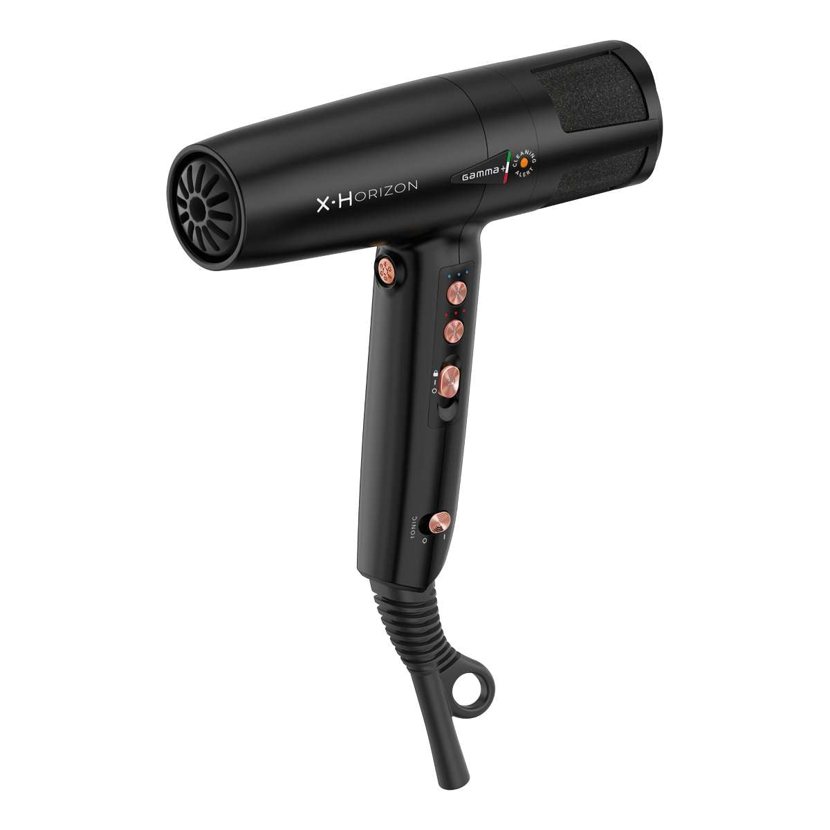 GammaPiù X.Horizon Asciugacapelli Professionale Con Generatore Ioni Motore Digitale G-Tron Turbo 1600 W Nero