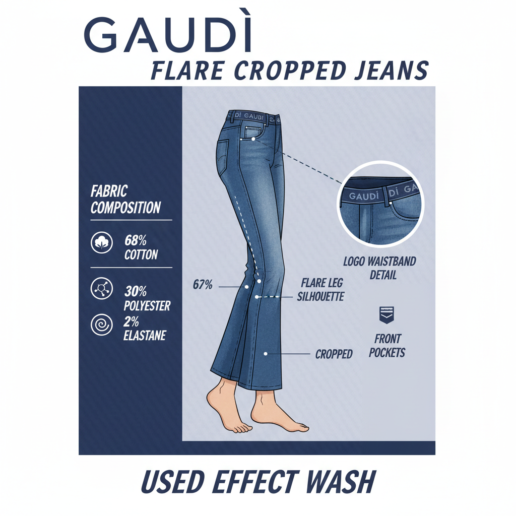Gaudì Jeans 611BD26014 Blu Chiaro Flare Cropped Donna