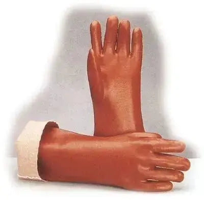 PVC-Handschuhe, rot, 36 cm, Gr. 35, antibakteriell