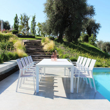 Tavolo Houston allungabile in alluminio 225/300 x 100