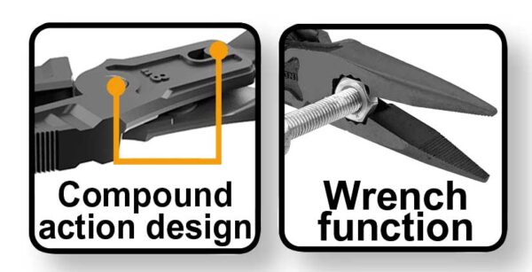 Spitzzange 215mm – Kombinierte Funktion, ergonomischer Griff