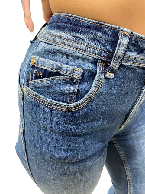 Yes Zee Pantalone Jeans donna 5 tasche jeggings P377W205 J712 super stone