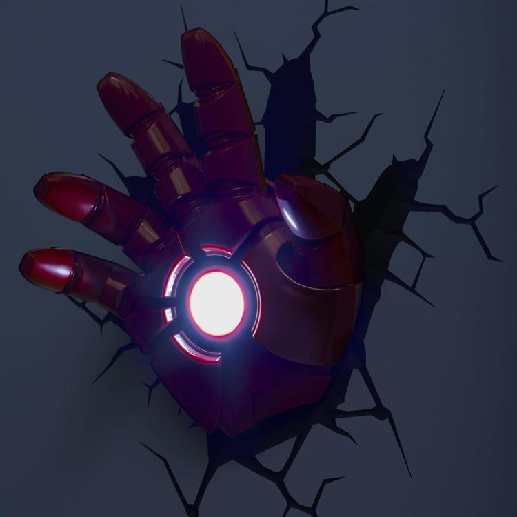 Marvel Wandlampe - Iron Man Hand 3D Deco Light LED Applique + Sticker
