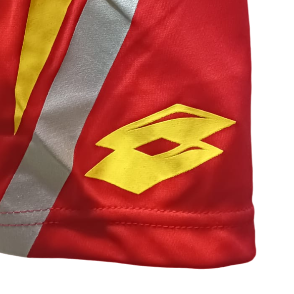 Lotto completo maglia e pantaloncino da calcio-calcetto da adulto Power N3484 giallo-rosso