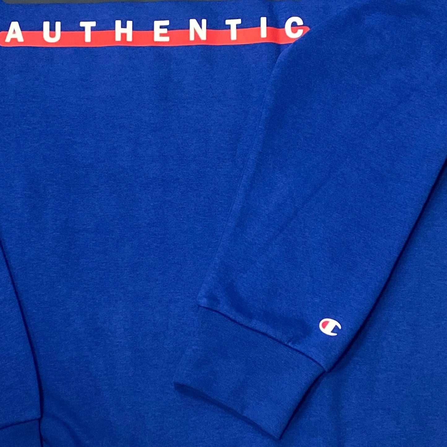 Champion felpa girocollo in cotone di felpina leggera con logo sul petto Legacy 306513 BS025 blu elettrico