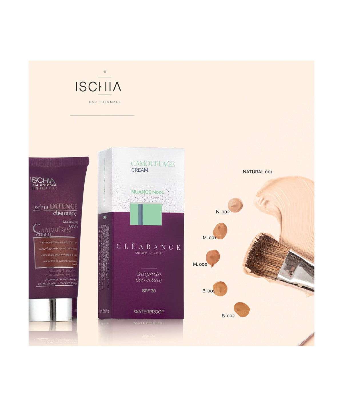 Ischia Eau Thermale Clèarance Camouflage Cream Alta Coprenza Waterproof 50 ml