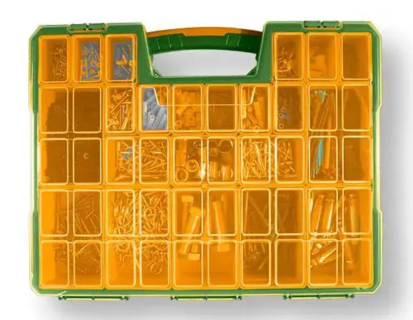 Miniaturen-Tragekoffer aus Kunststoff 16,5" mit 23 herausnehmbaren Behältern