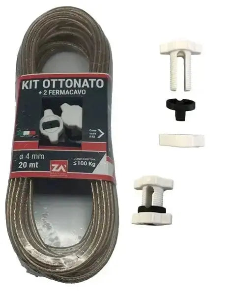 Kit cavetto acciaio ottonato mm.4,0 mt.20