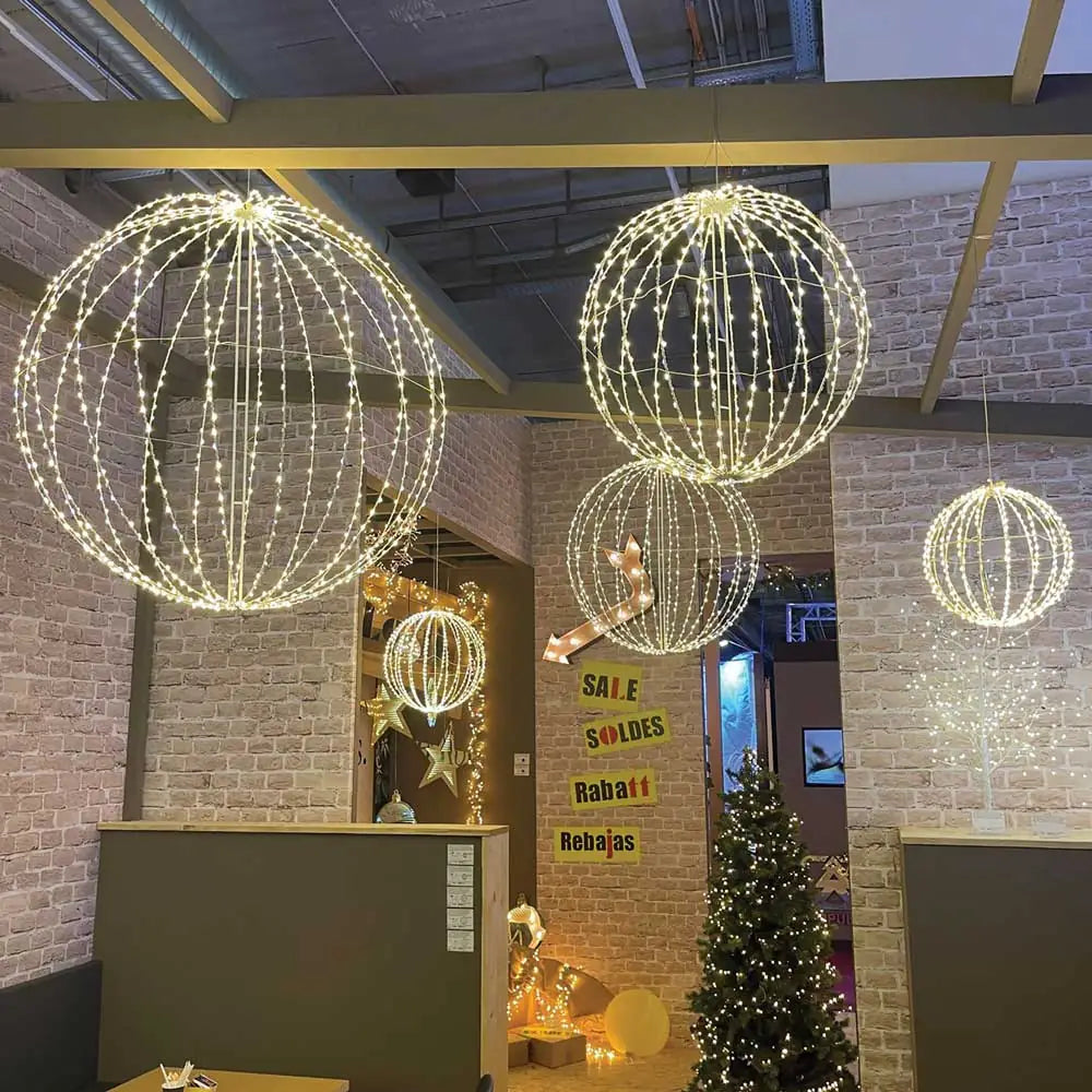 3D Luminous Sphere 30cm with 520 Warm White and White MicroLEDs – Lotti