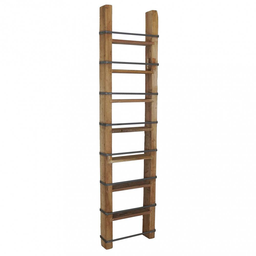 Bücherregal MOBILE CHARLES – Recyceltes Holz, Braun, 41x11x165cm