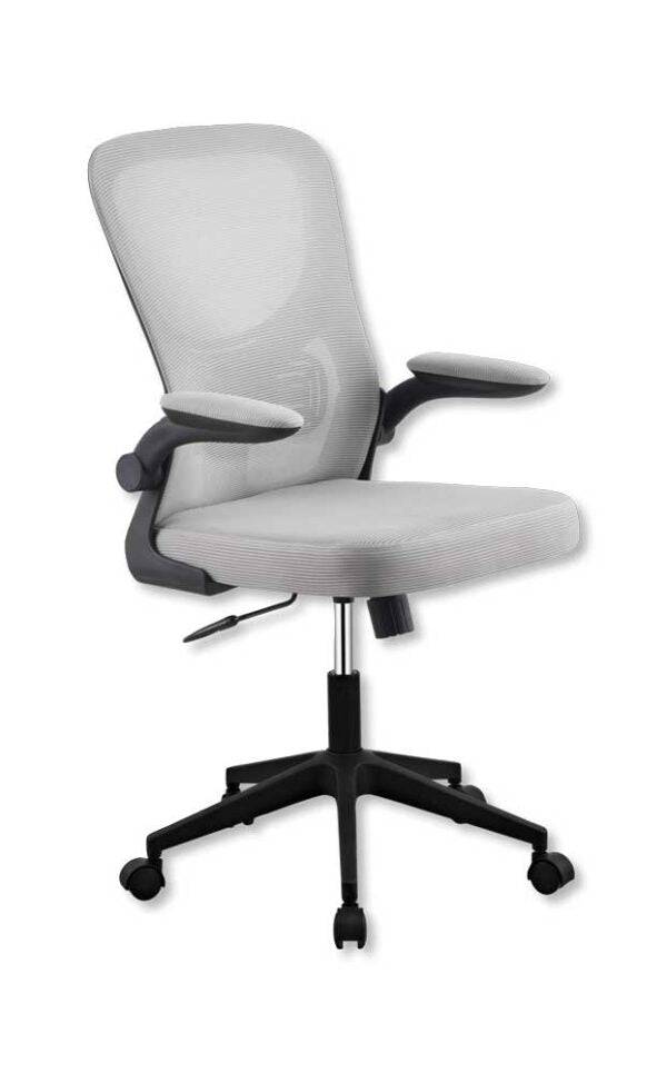 Poltrona Ufficio Alice in Tessuto Traspirante Grigio con Base in Nylon Nero