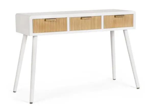 Konsolentisch Charley, weiß, mit 3 Schubladen – Maße 110X40X78H
