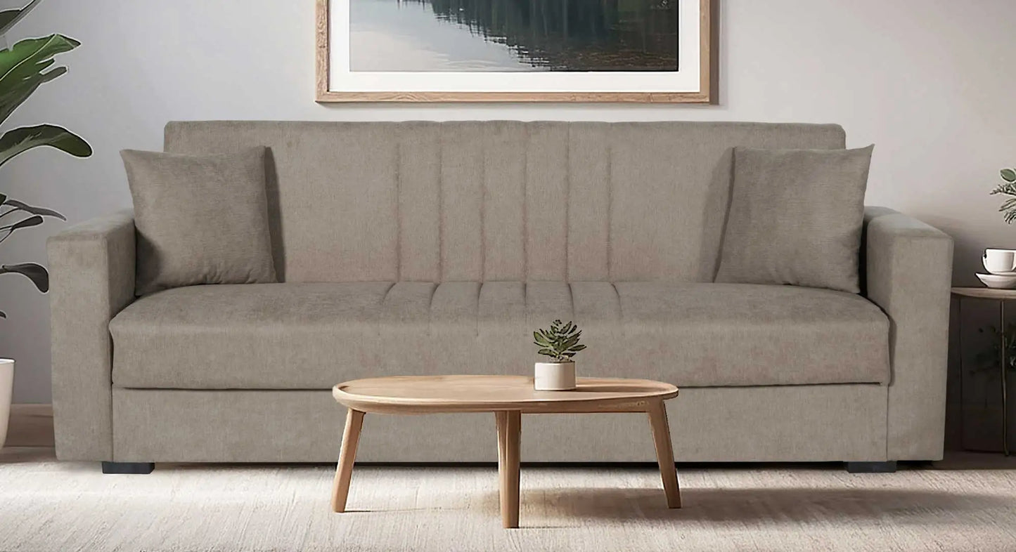 Schlafsofa Moon 3-Sitzer mit Stauraum und Stoffbezug