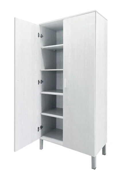 Kleiderschrank 2-türig Weiß Alpes 80x40x175 cm mit 4 Einlegeböden