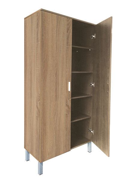 Armadio 2 ante tuttopiani 80x175 cm rovere nordico, 4 ripiani