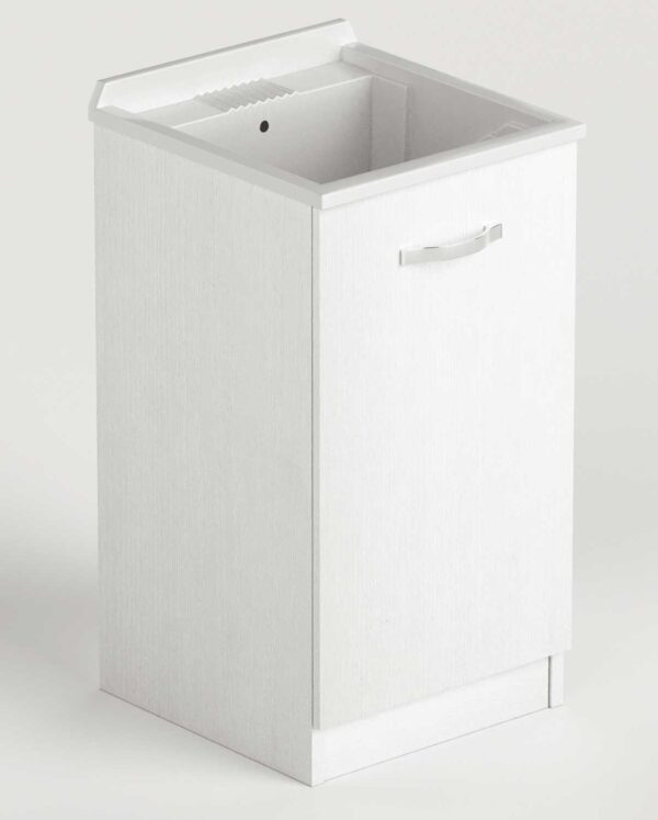 Lavatoio da 47 pollici in kit bianco frassinato per lavanderia