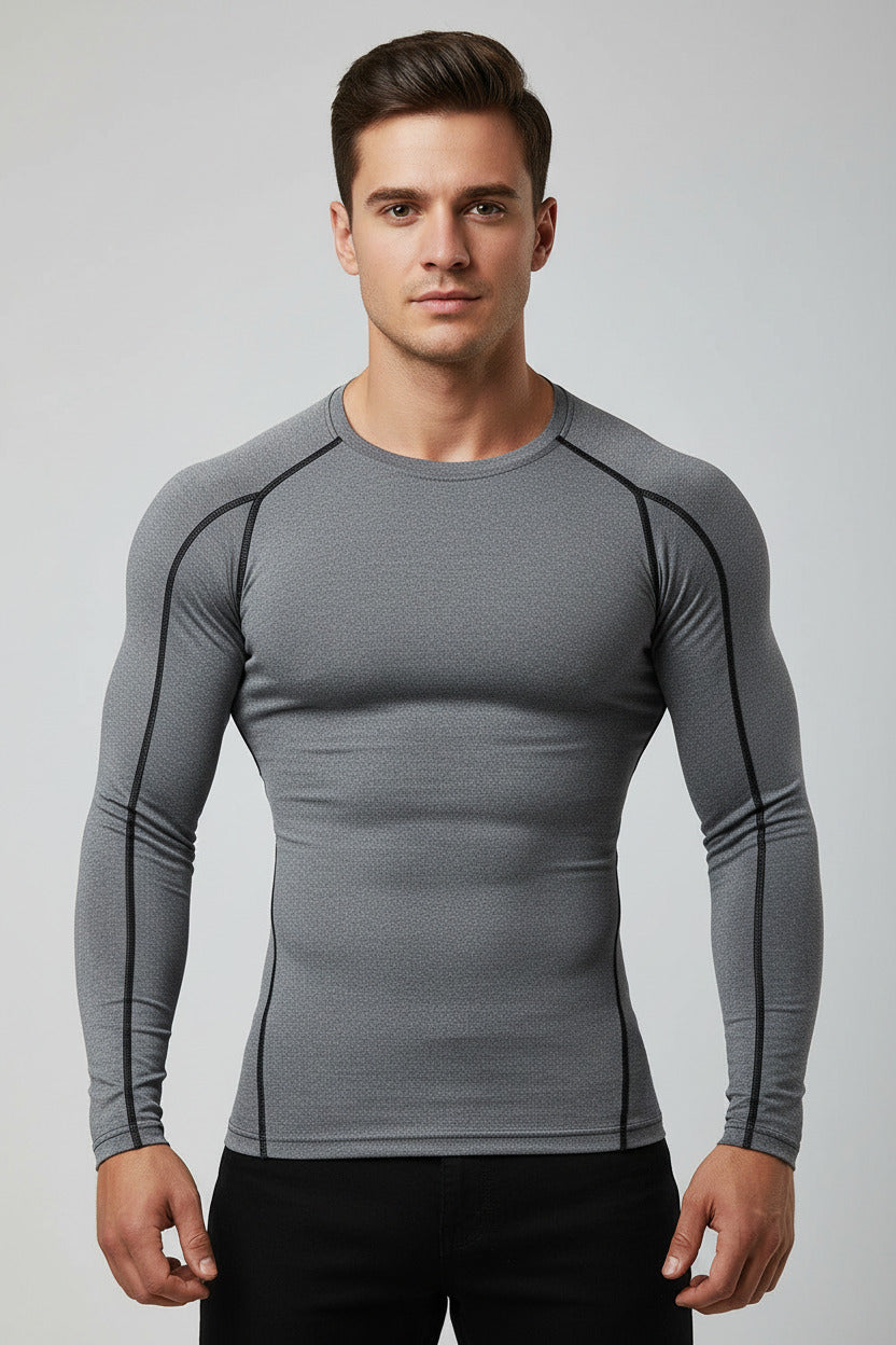 Maglietta Sportiva Uomo Elasticizzata Manica Corta Slim Fit