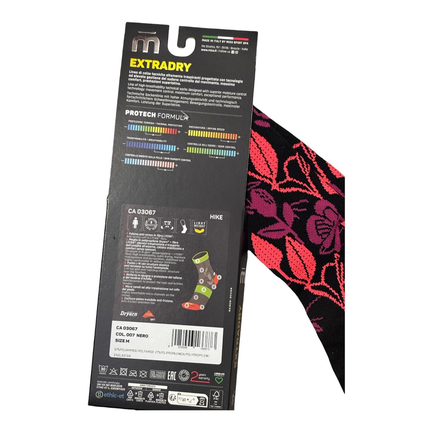 Mico Calza Light Hike Extra Dry Dryarn Donna Nero - CA03067-007