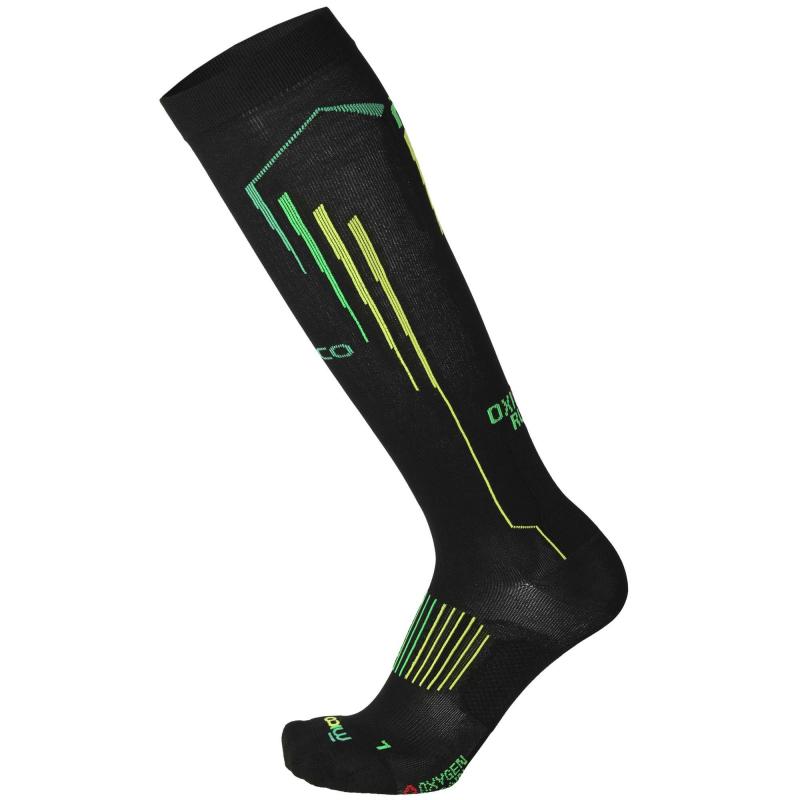 Mico Oxi-Jet CA01273 155 Calze Running Compressione Nero Verde Fluo