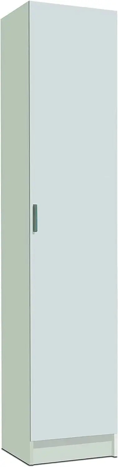 1-türiger Mehrzweck-Holzschrank in Weiß 37x37x180 cm