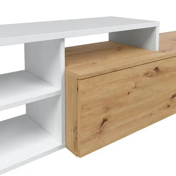 Mobile soggiorno TV 220CM rovere nodi-bianco
