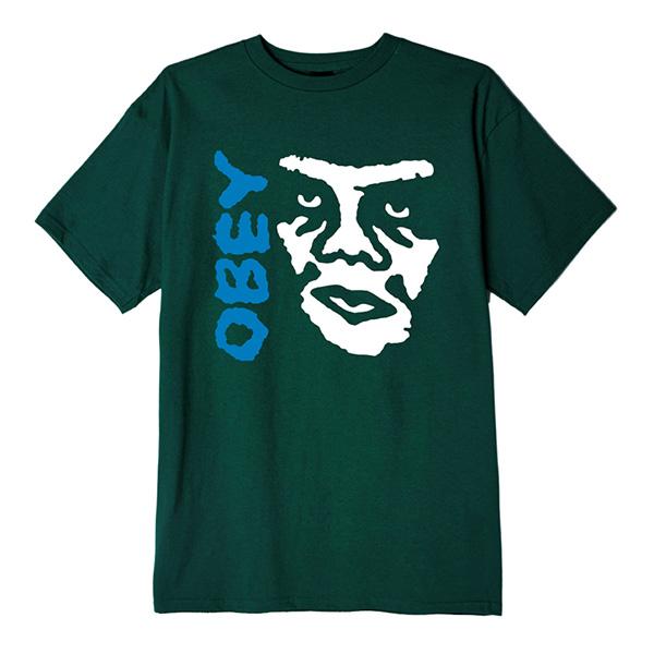 Obey maglietta manica corta da uomo The Creeper 2 Basic Tees 163082141 verde foresta