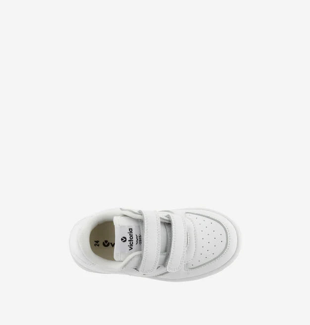 Victoria Sneaker Bambini Tiempo 1124103 Bianco Effetto Pelle