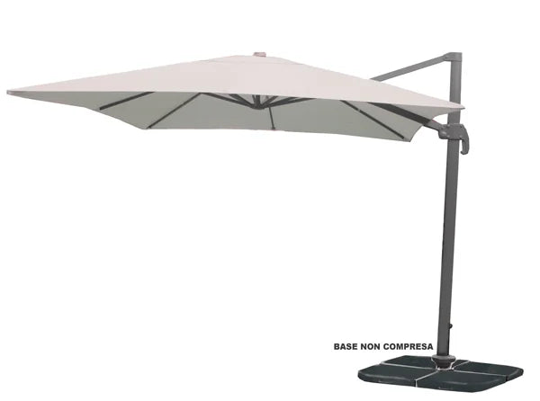 Ombrellone a braccio Deluxe 3x3 mt – Struttura grigia, telo ecrù