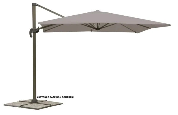 Ampelschirm Deluxe 3x4 m – Aluminiumgestell, Taubengrau