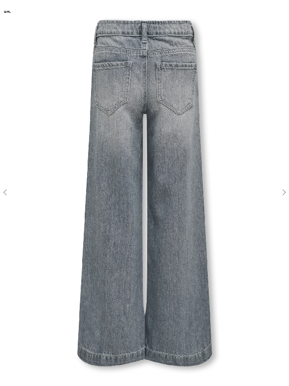 Only KOGCOMET 15313895 Grigio Medium Grey Denim - Jeans Wide Leg Ragazza Gamba Larga