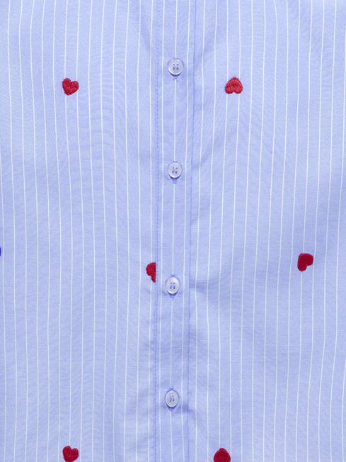 Only Camicia Ragazza KOGNEW LINA SS STRIPE Blu - 15374450