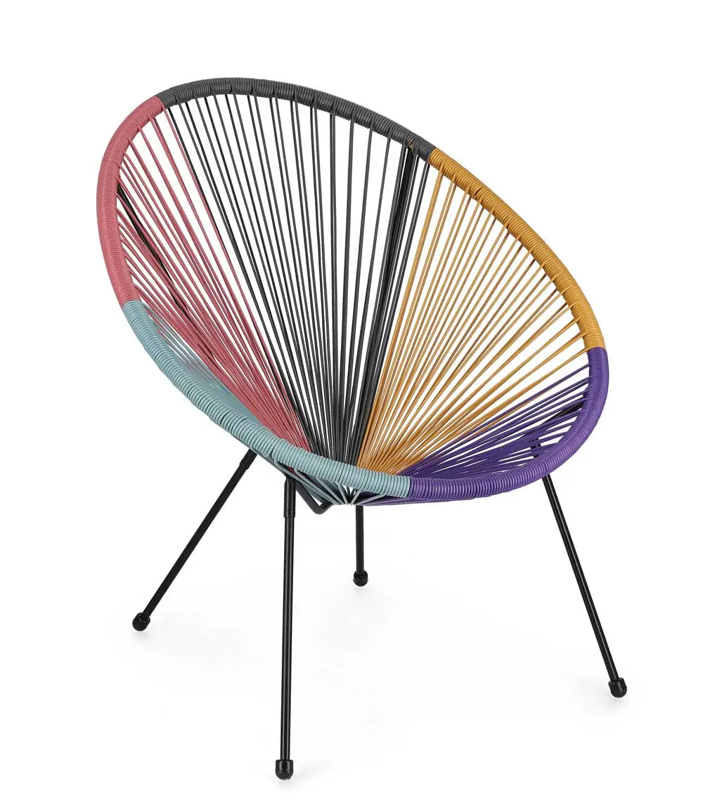 Outdoor-Sessel, PE-Geflecht mit Metallgestell