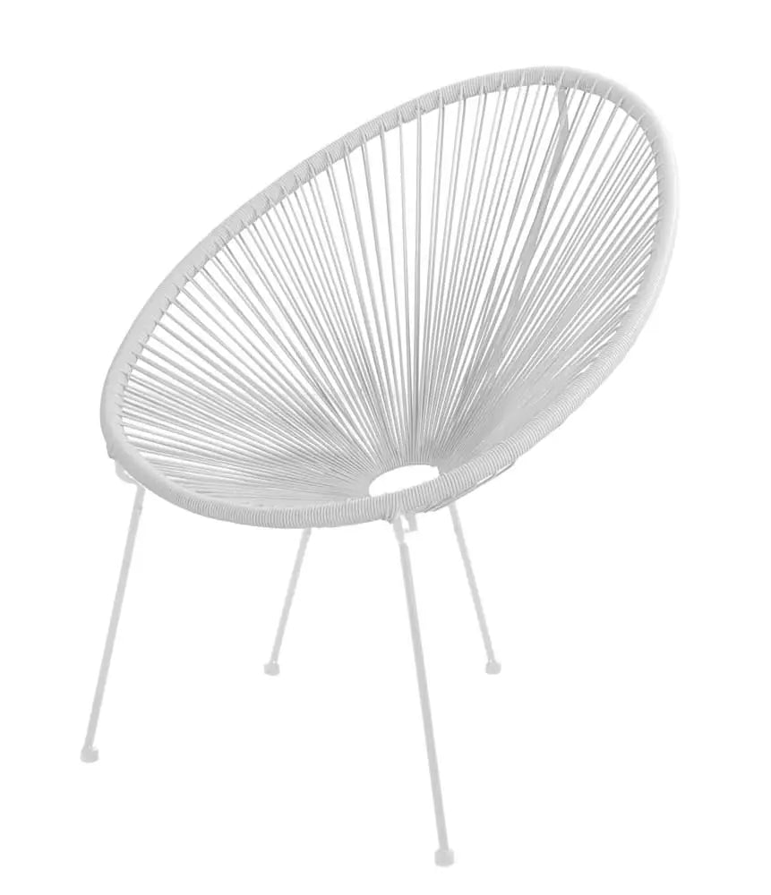 Sessel Alba mit PE-Geflecht – Metallgestell, weiß